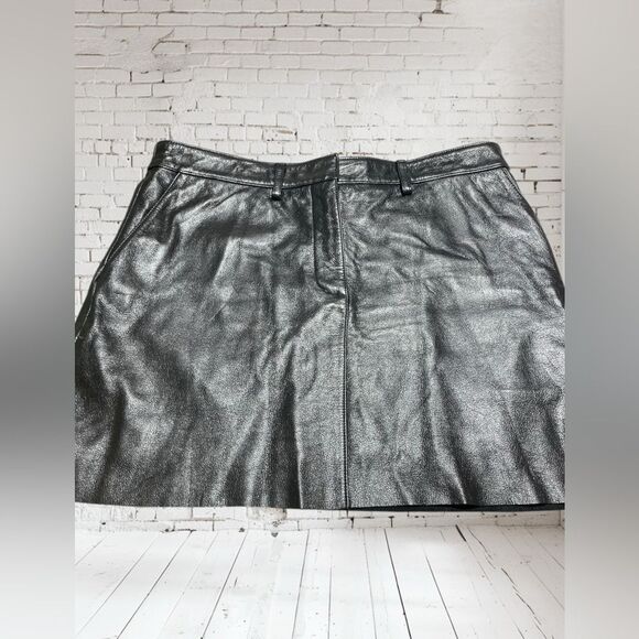 Wilson’s Leather Maxima Black Mini A-Line Skirt Night Out Sz. 12 - Picture 1 of 7
